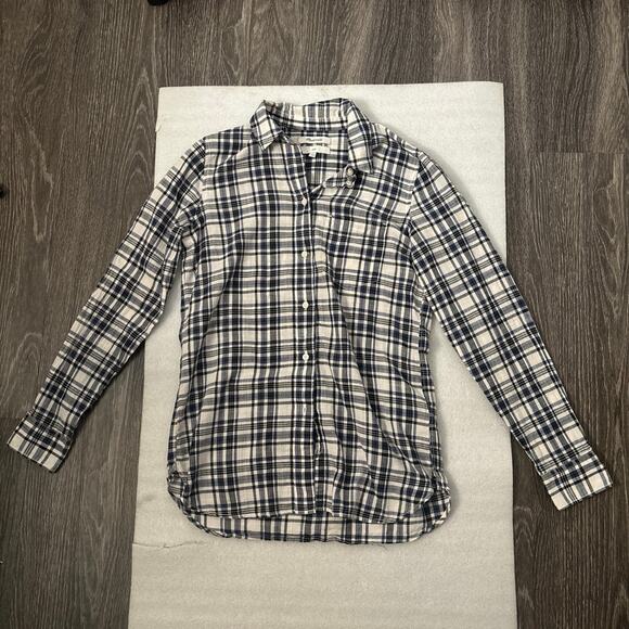 Madewell Slim Ex-Boyfriend Plaid Button Down Shirt XS Academia Classic Preppy - Picture 7 of 12